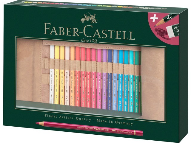 Faber Castell Polychromos gevuld met 30 grafietpotlood en gum - kleurpotloden - kunstenaarsmaterialen