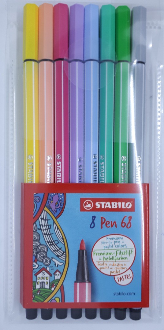 Stabilo 68 pastel 8 viltstiften - stiften en kunstenaarsmaterialen